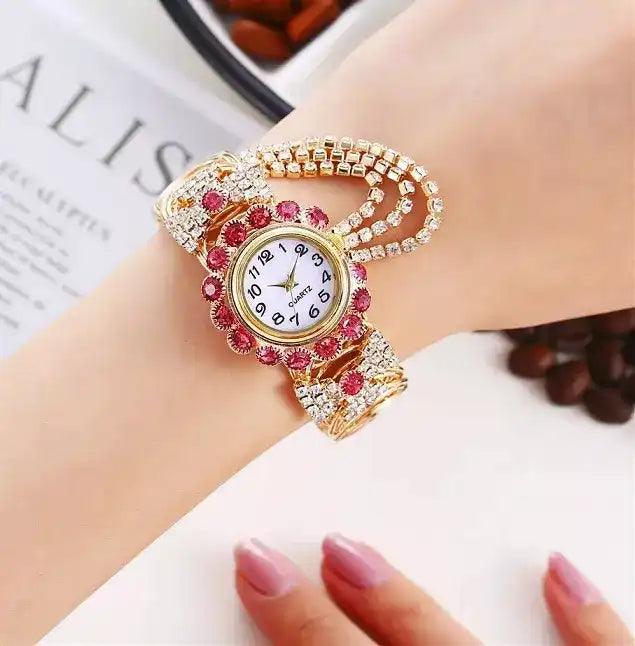 RELOJ PULSERA CON PENDIENTES TIPO CRISTAL - EXPRESS 🇨🇱