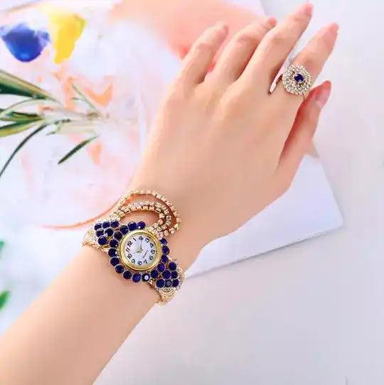 RELOJ PULSERA CON PENDIENTES TIPO CRISTAL - EXPRESS 🇨🇱