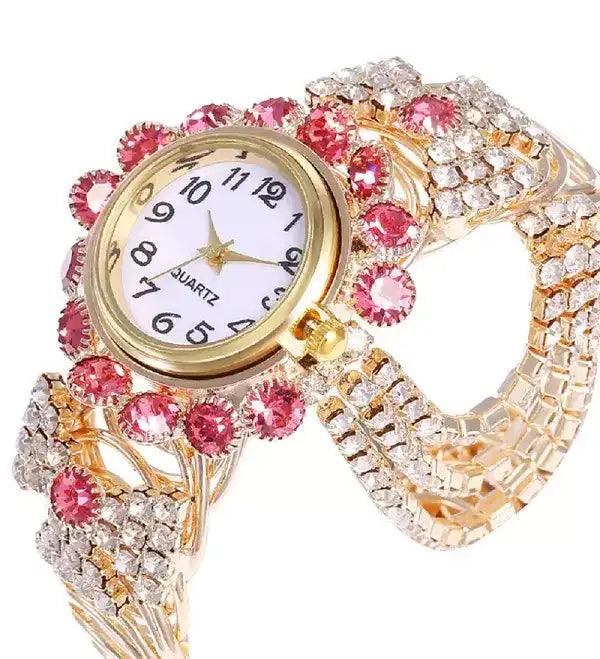 RELOJ PULSERA CON PENDIENTES TIPO CRISTAL - EXPRESS 🇨🇱