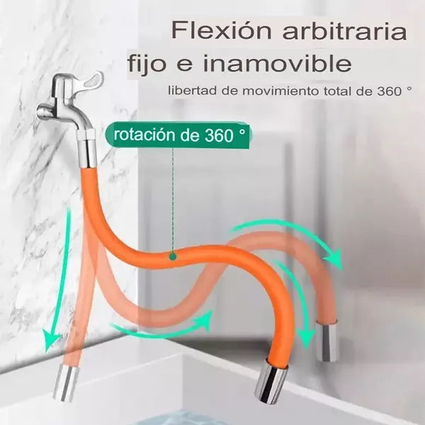 EXTENSOR DE GRIFO FLEXIBLE NARANJA - EXPRESS 🇨🇱