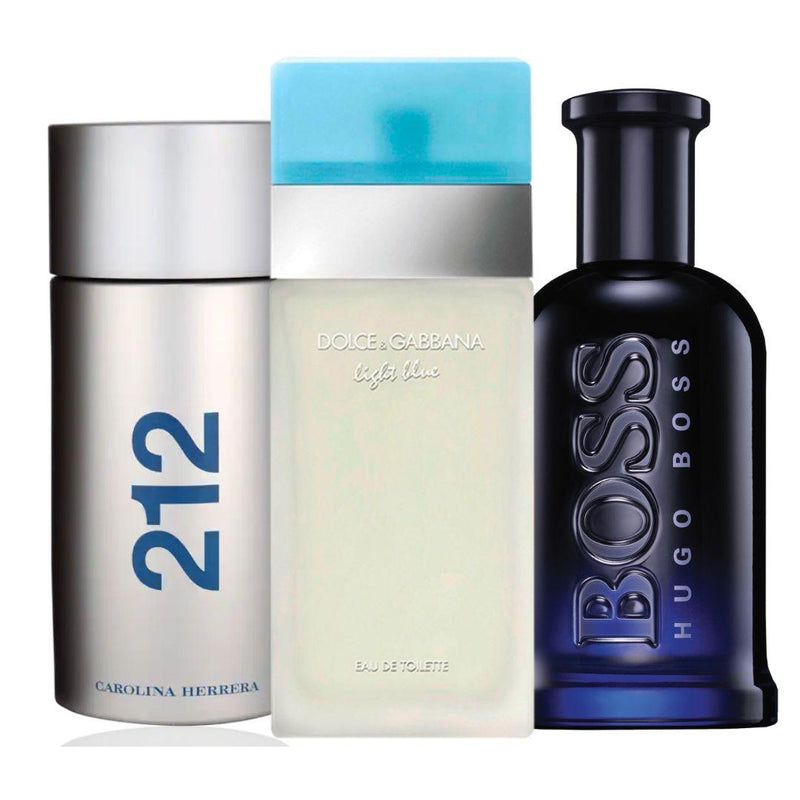 KIT PERFUMES 212 MEN + BOSS + LIGTH BLUE - EXPRESS 🇨🇱